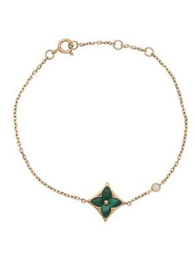 Louis Vuitton Star Blossom BB Bracelet Malachite Diamond 18K Pink Gold Green